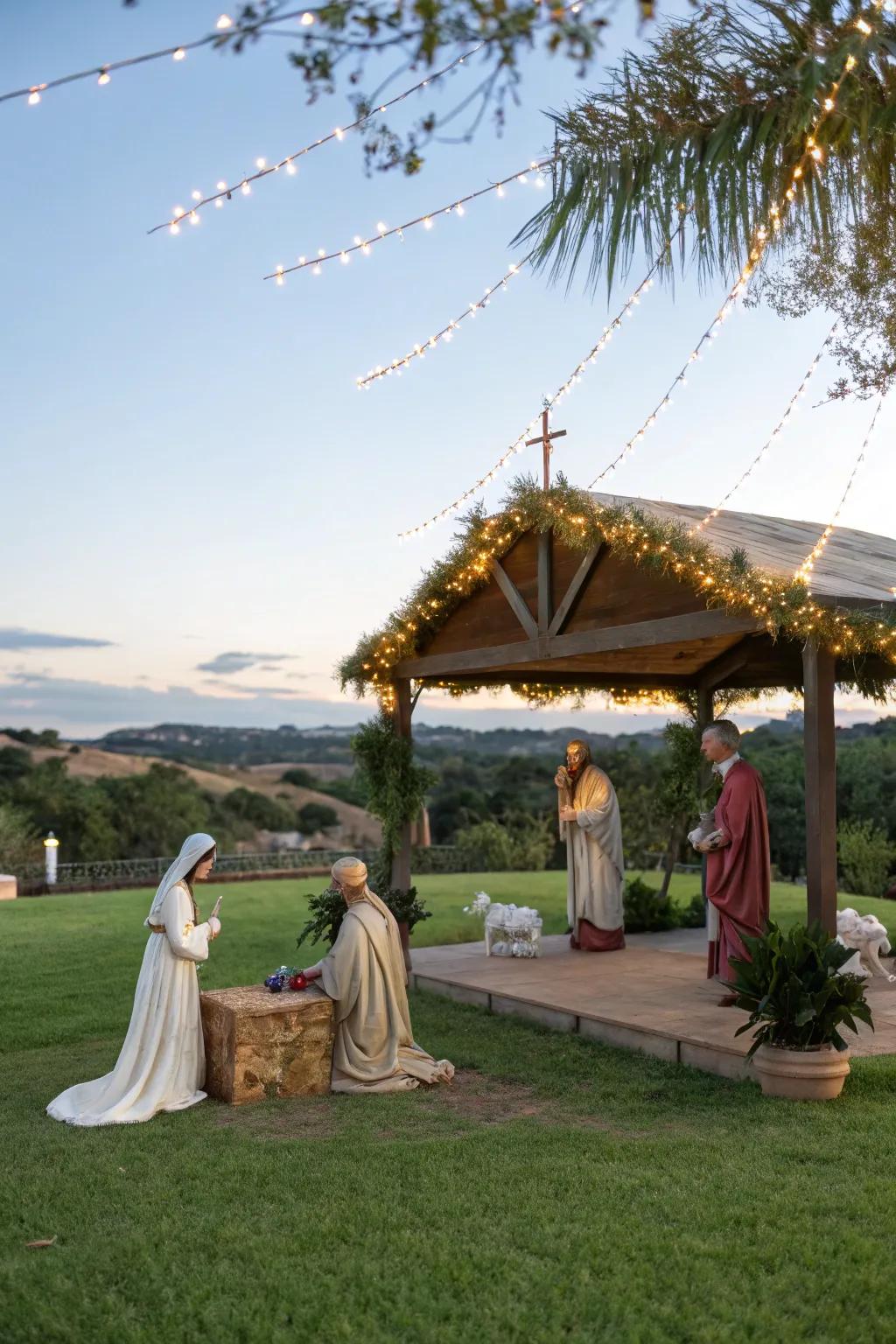 Make a grand impact with life-size nativity figures.