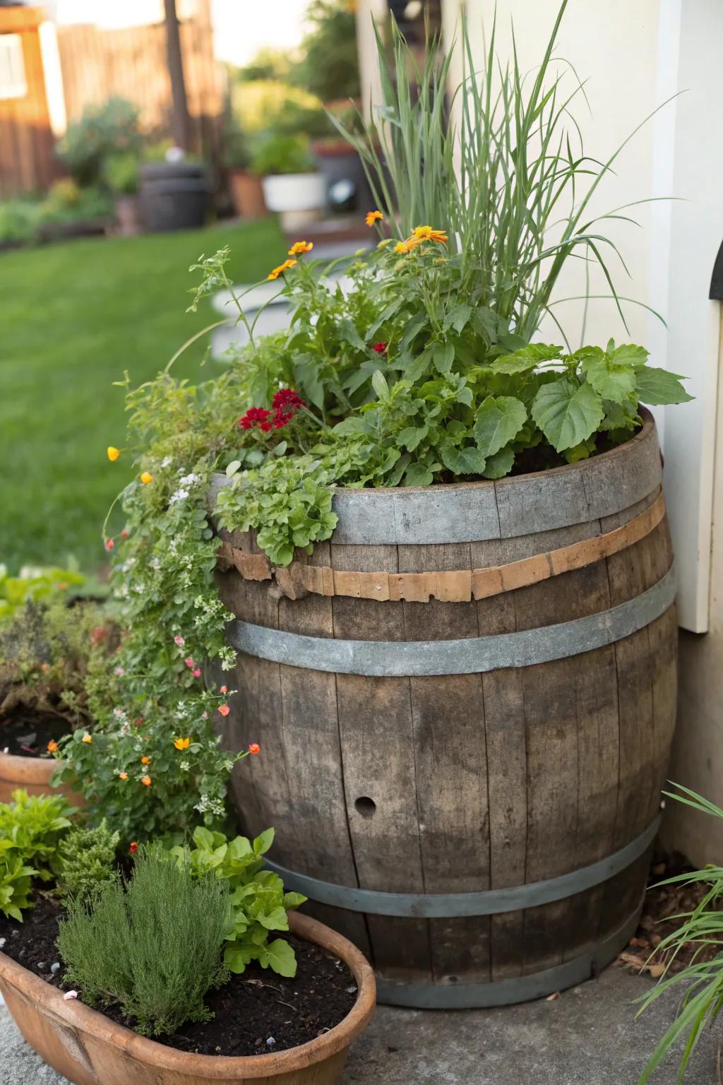 Upcycle creatively to add character and sustainability to your garden.