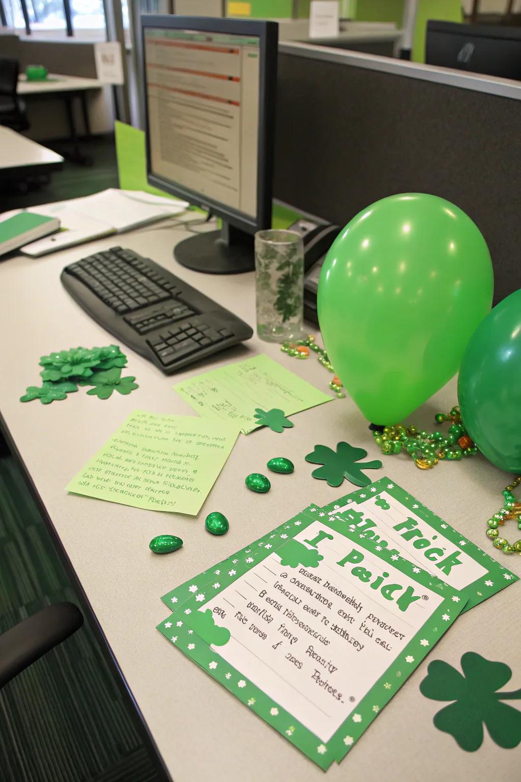 Add some leprechaun mischief with whimsical office pranks.