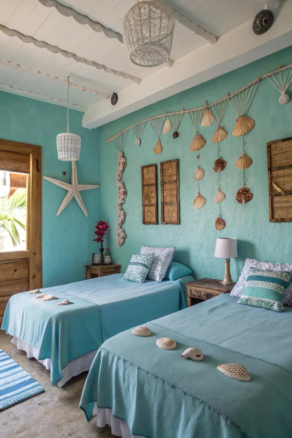 Sea-inspired style turns this bedroom into a seaside escape.