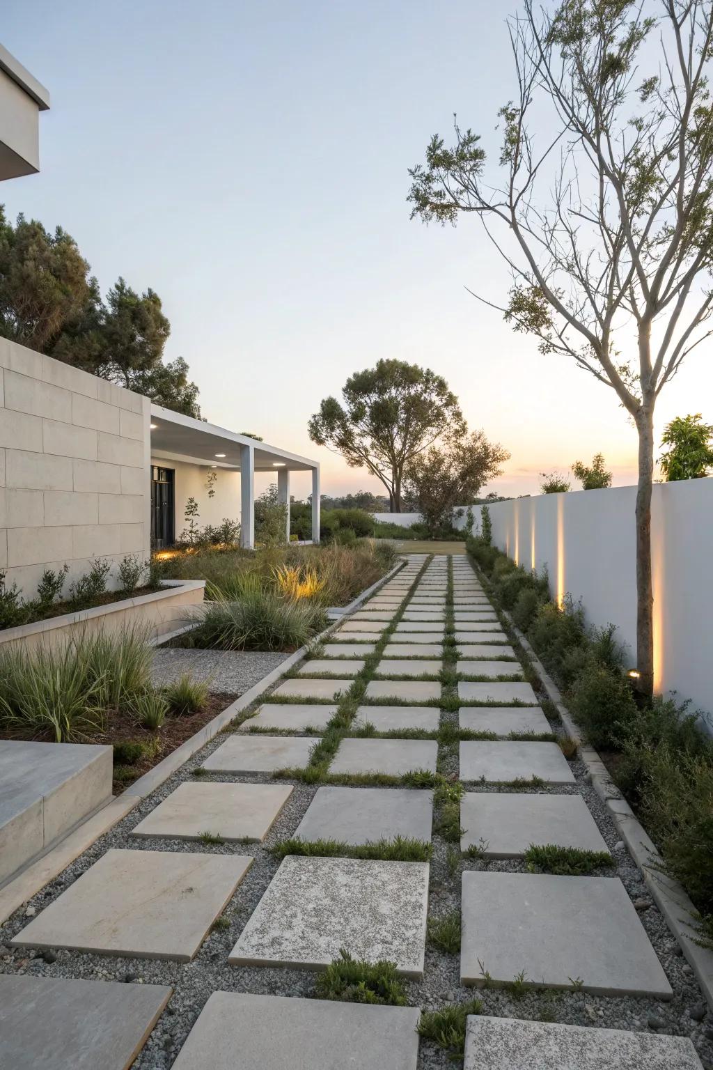 Modern paver designs provide refined and organized routes.
