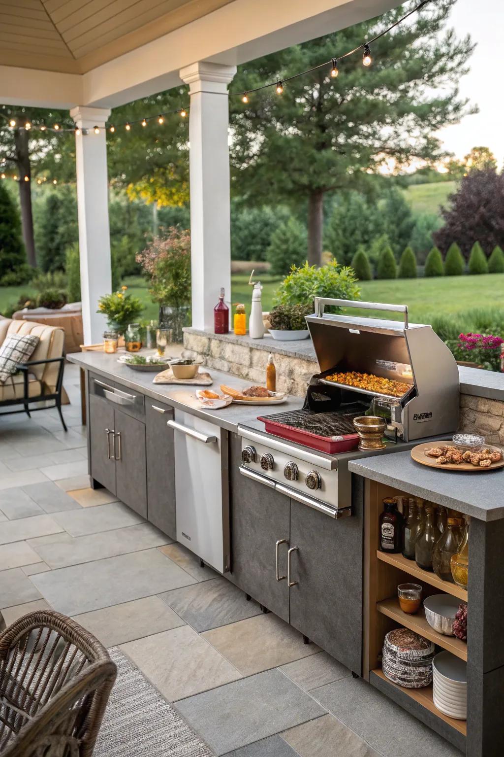 An outdoor kitchen perfect for hosting gatherings and cooking up a storm.