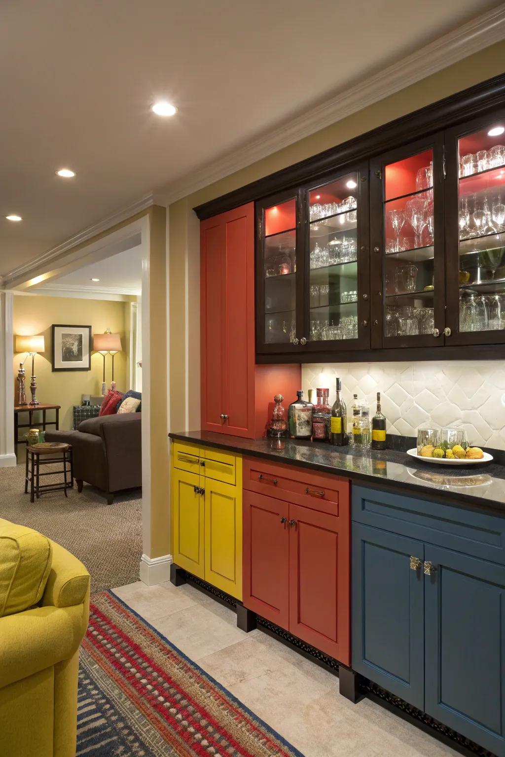Declare your style through striking cabinet colors.