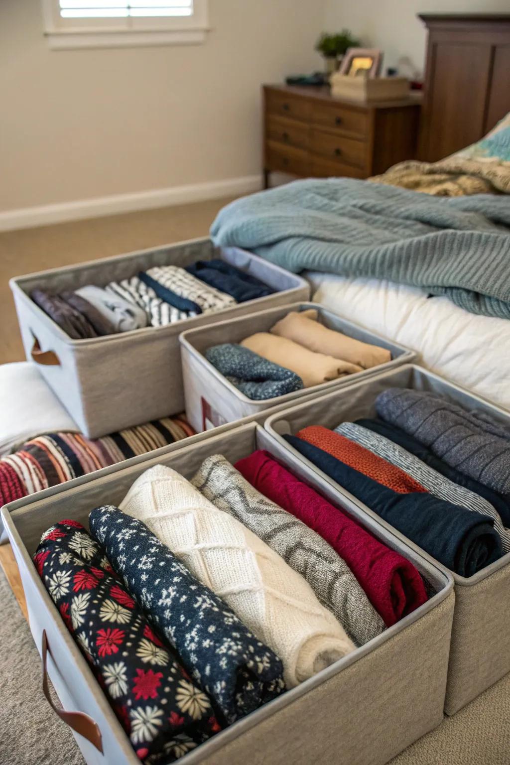 Use under-bed space for proficient stockpiling.