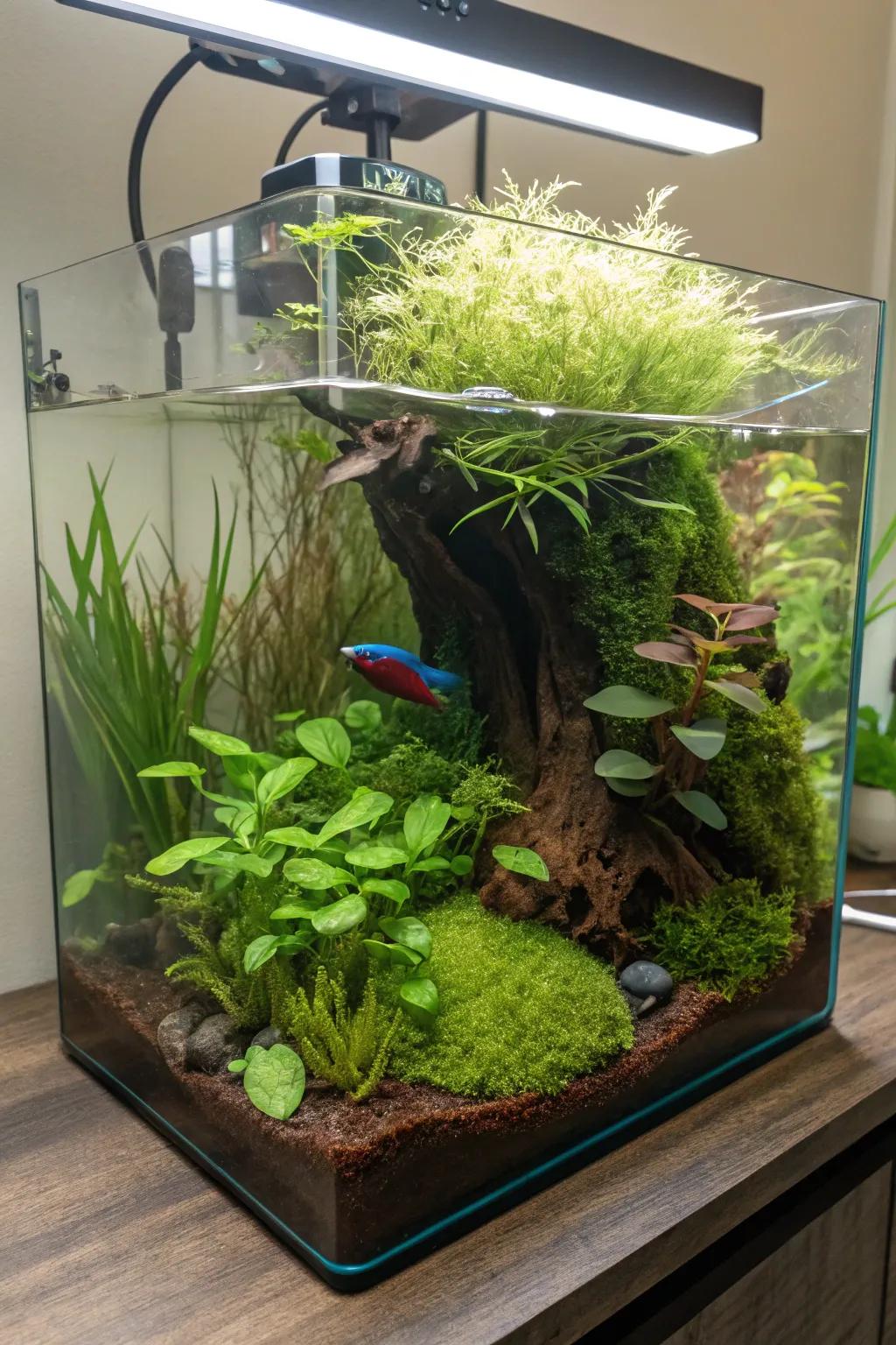 Bring the woodland terrain into your residence with dense carpeting plants.