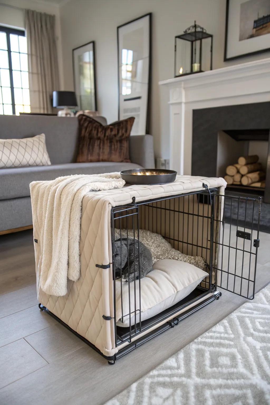 Create a cozy getaway for your pup with plush accents.
