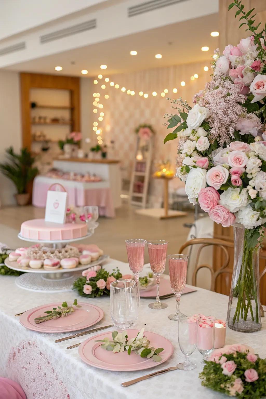 Floral decorations add elegance and charm.