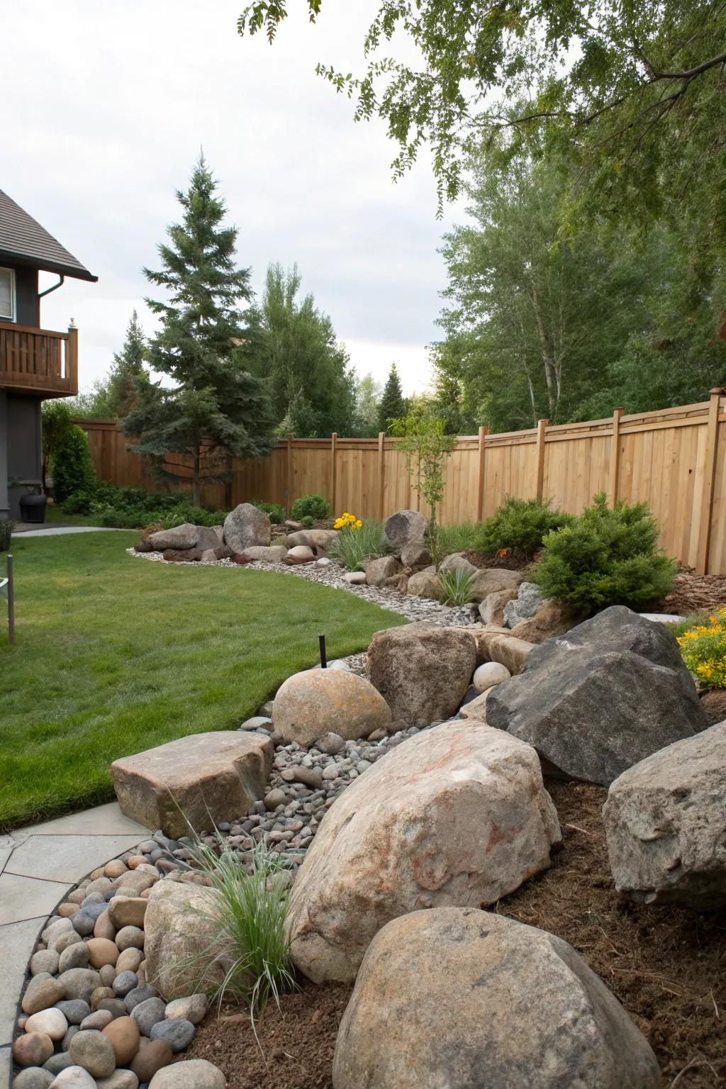Stones and boulders that ground your garden with organic beauty.