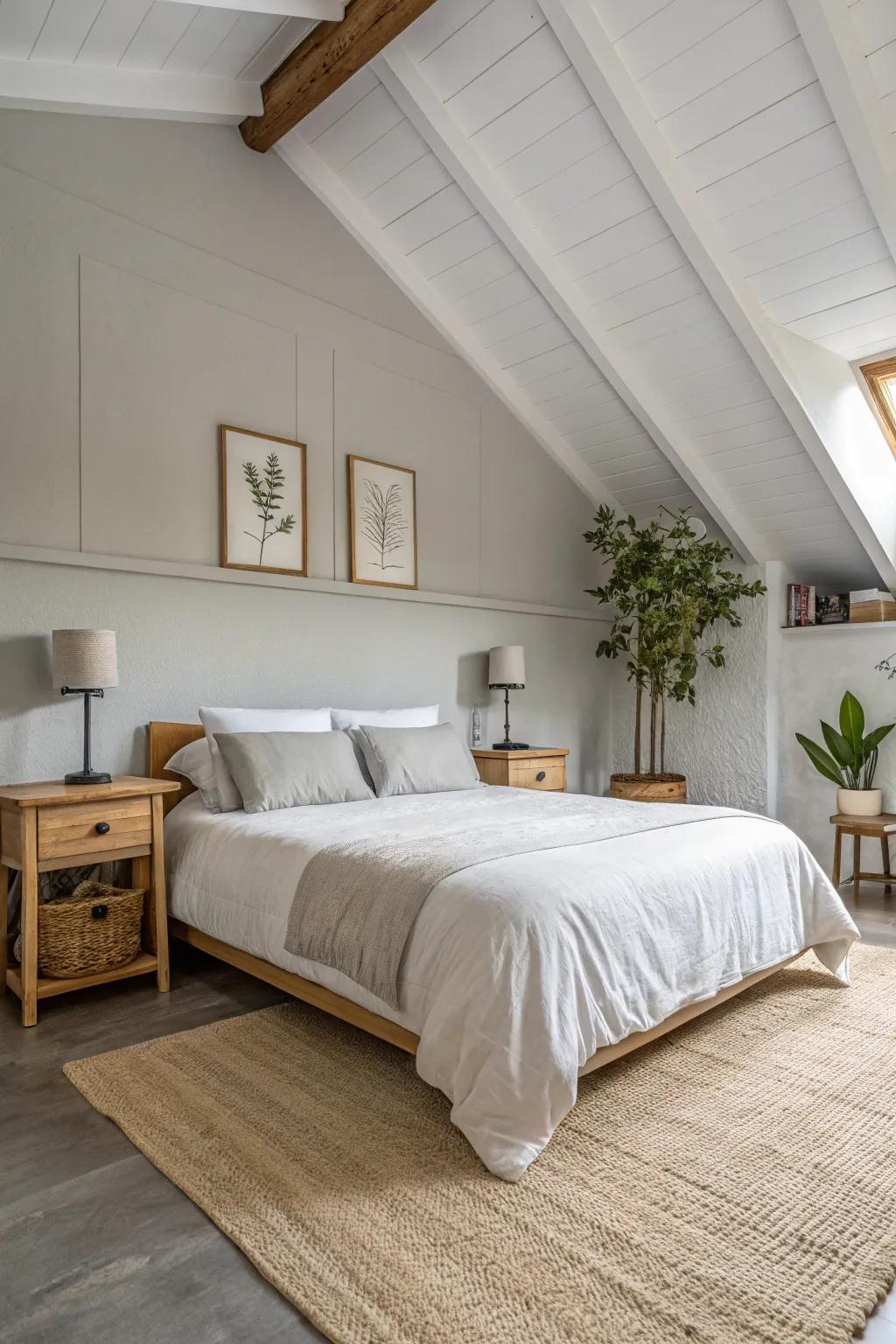 Neutral tones bring a sense of calm and spaciousness to your loft.