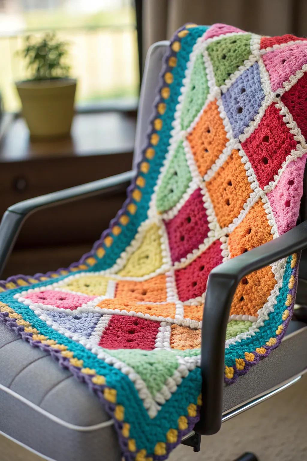 A mix of stitches gives this blanket a unique, artisanal feel.