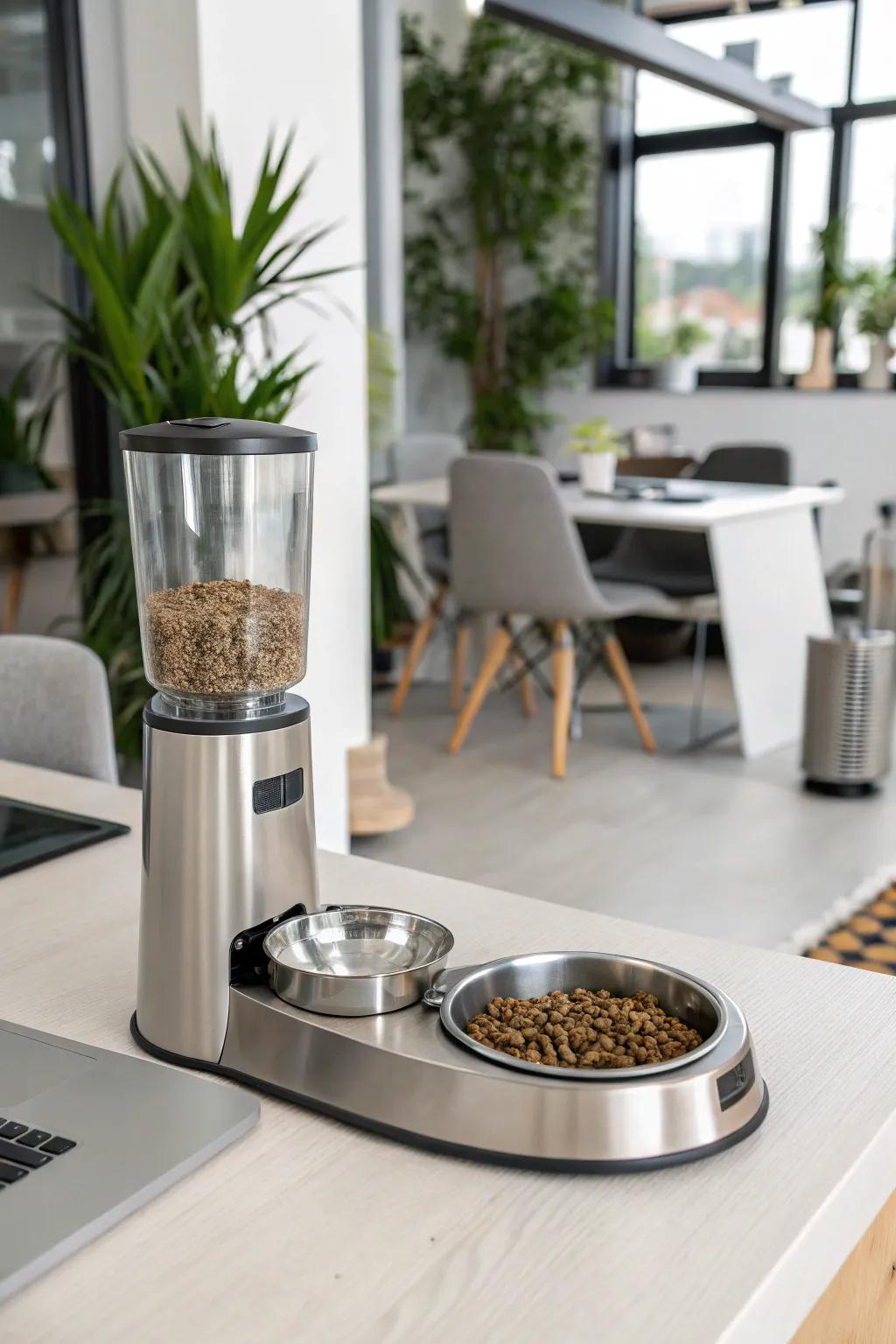 Automated feeders add convenience and guarantee timely meals for your cats.