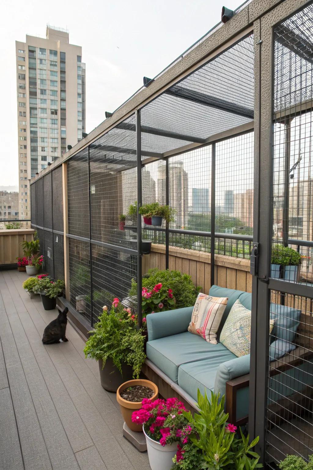 Urban balconies can become safe cat havens with the right design.