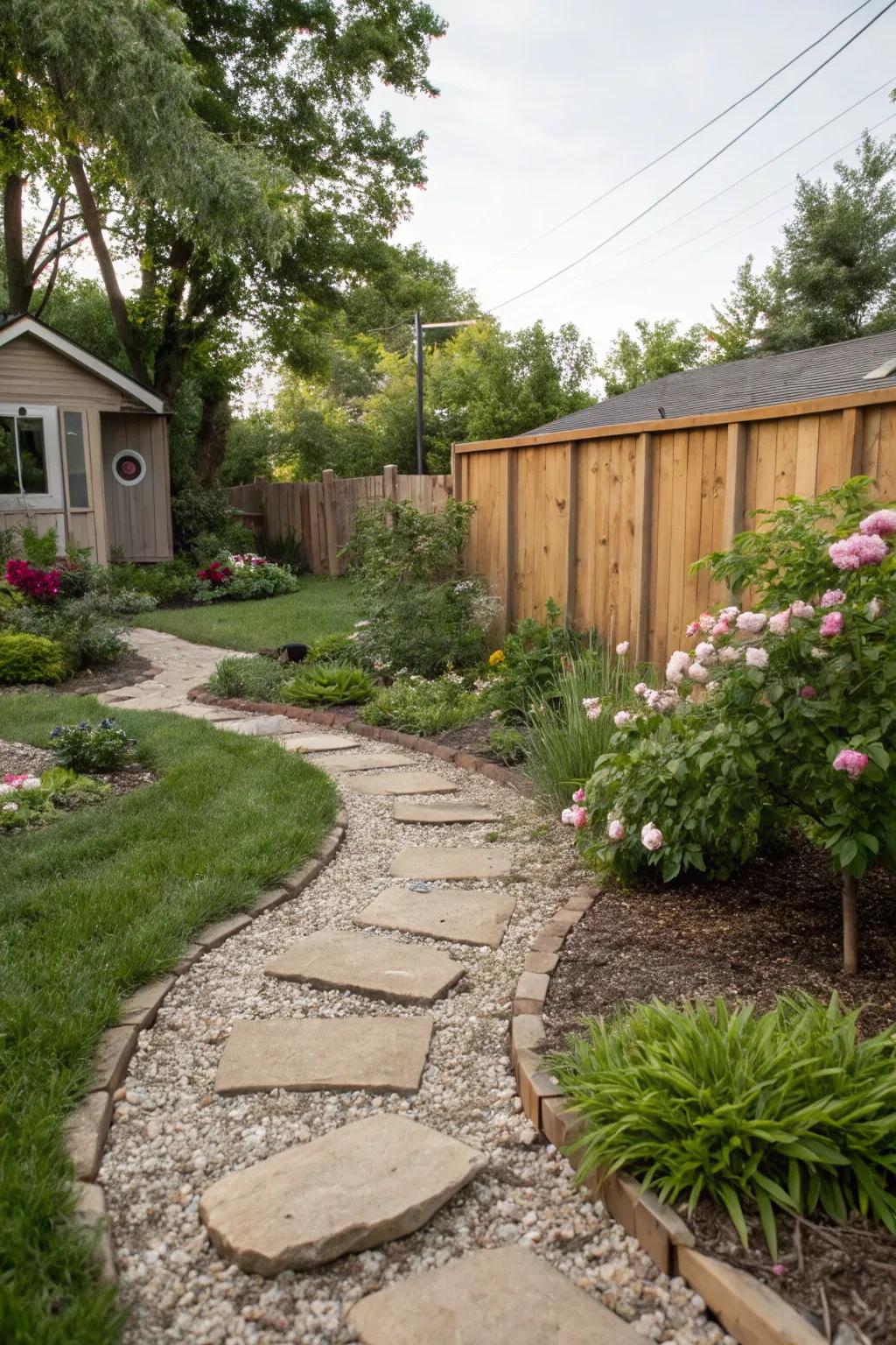 Natural pathways guide guests and add charm.
