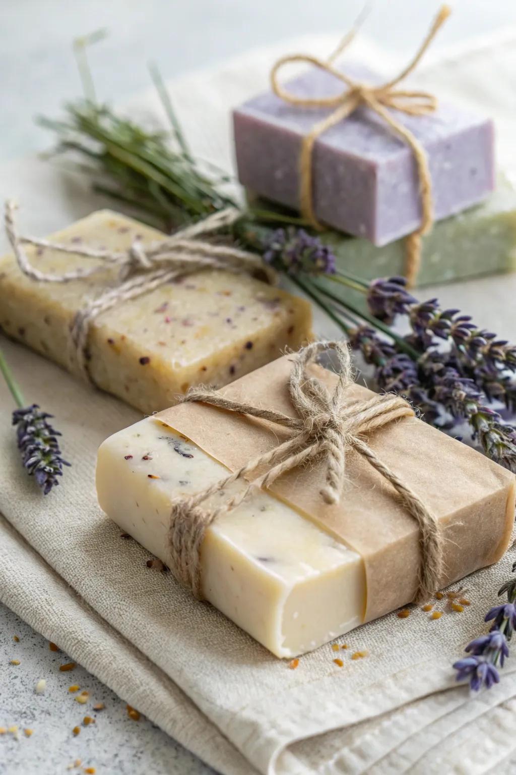 Craft soap bars offer a touch of luxury in a small package.