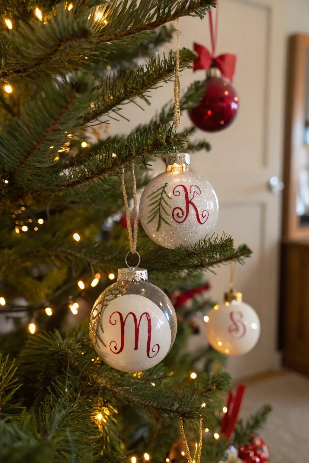 Personalized ornaments add a special touch to your holiday decor.