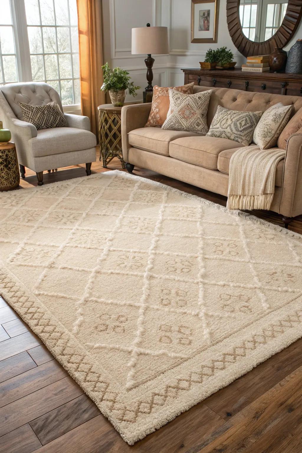 Rugs provide warmth and comfort underfoot.