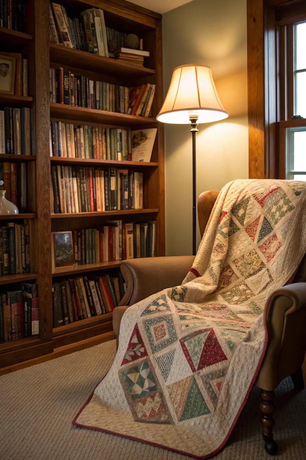Period textiles foster a cozy and inviting environment.