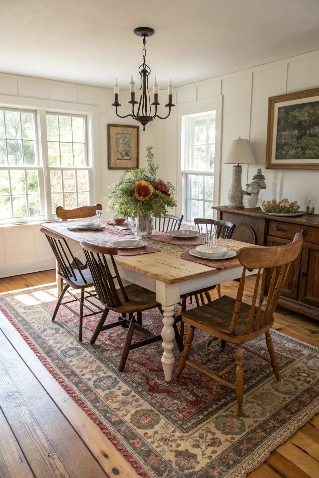 Vintage rugs add character and a sense of history to any room.