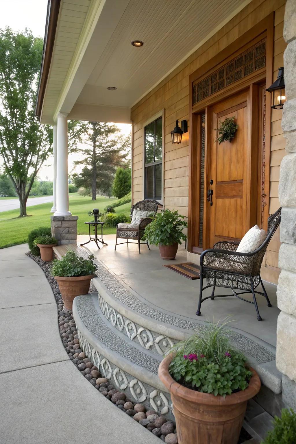 Decorative borders frame your porch perfectly.