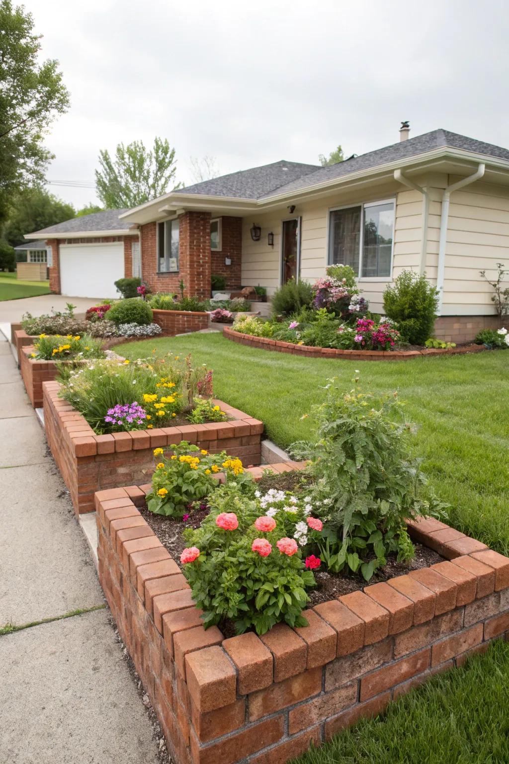 Raised brick planters bring your garden to new heights.