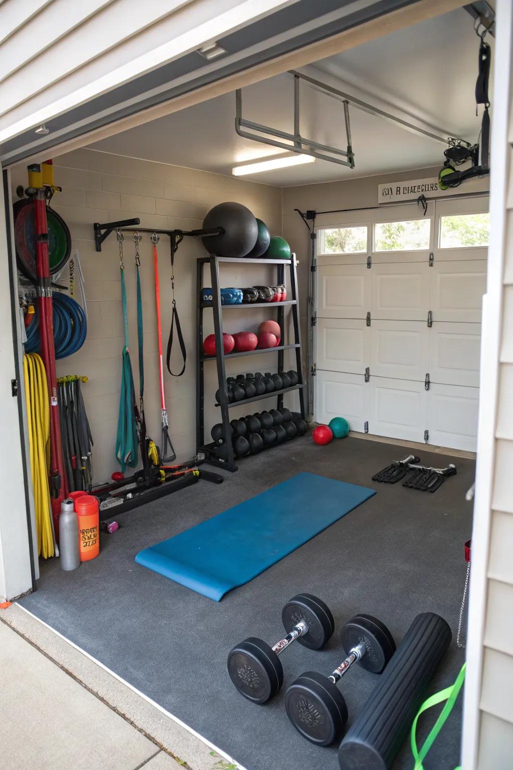 Create a workout space in your garage.