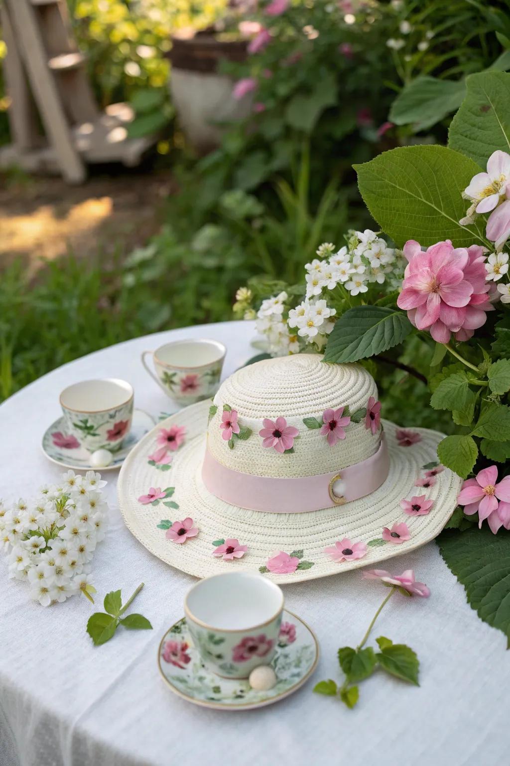 Tea party perfection hat for an enchanting tea party design.