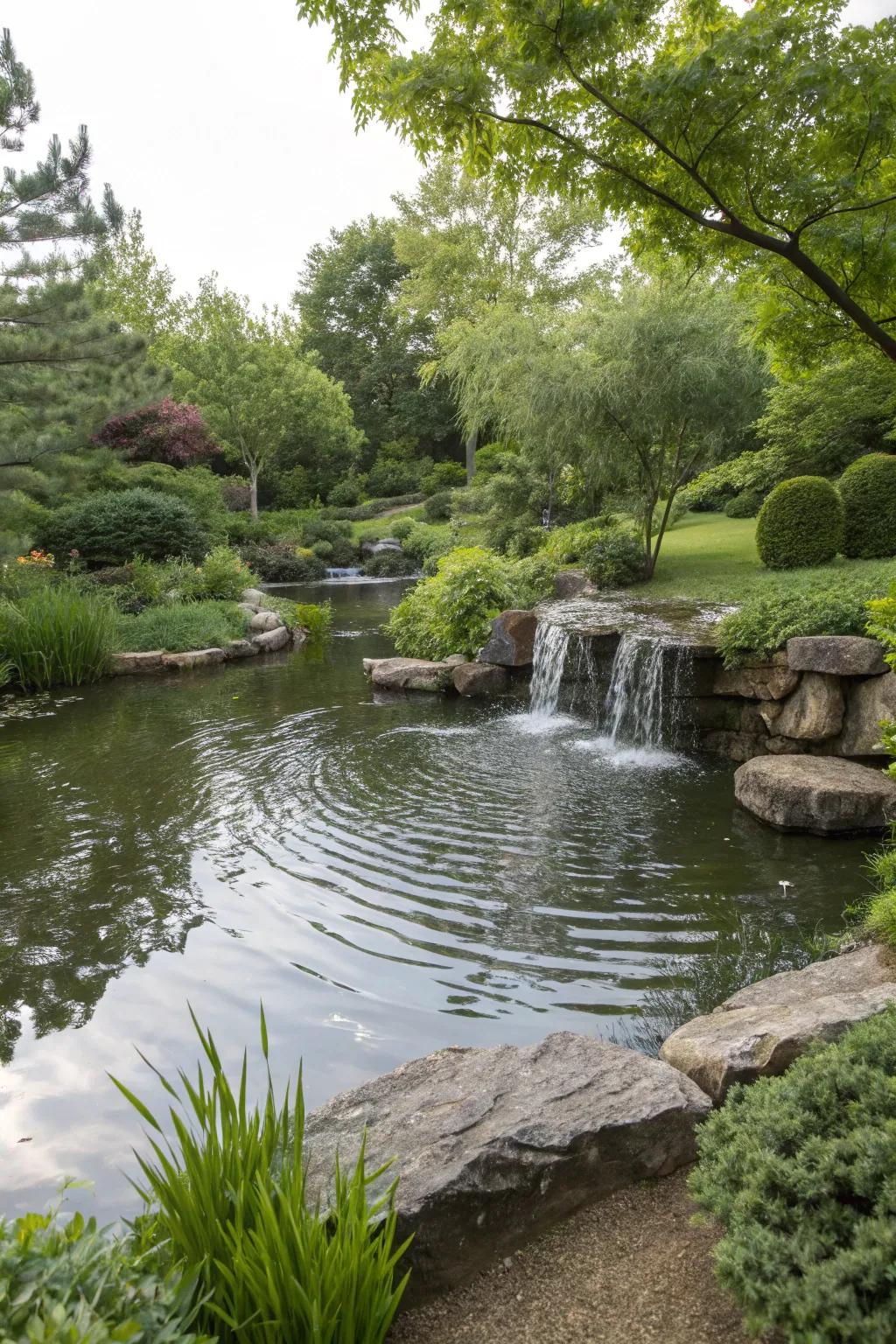 Water features add a soothing element to your outdoor space.