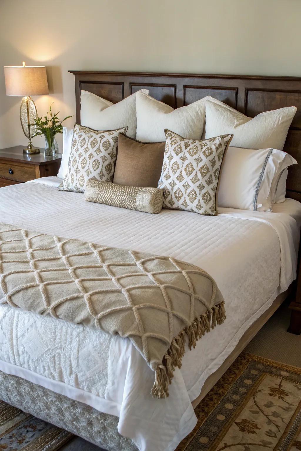 Symmetry brings a sense of order and calm to your bed.