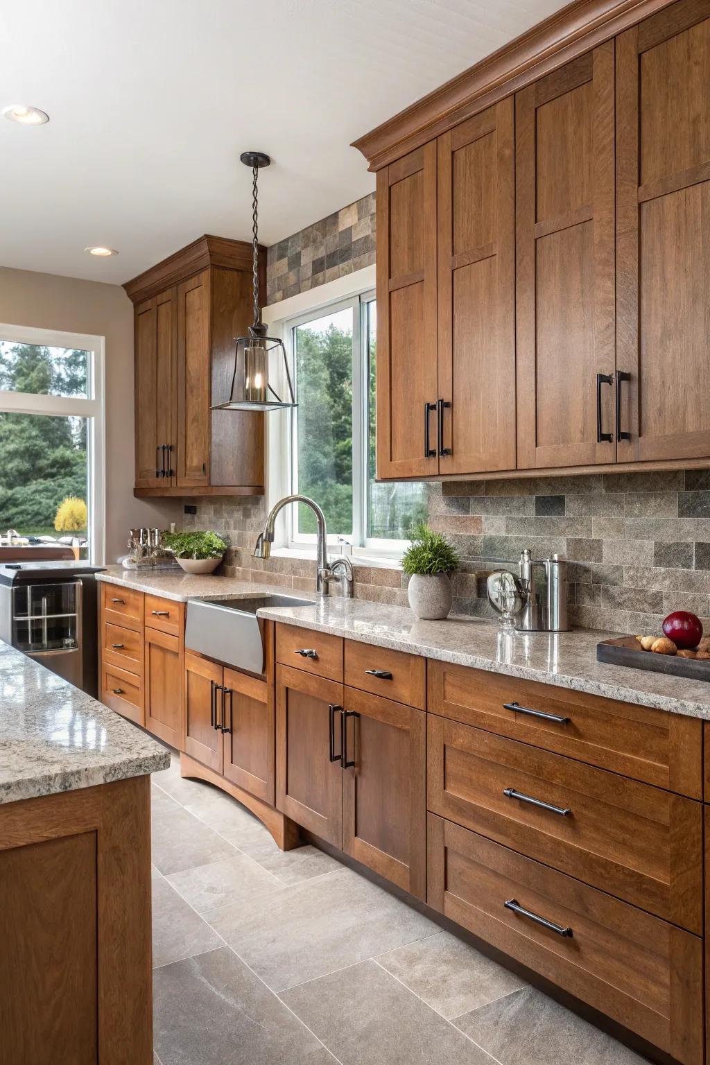 A mix of materials adds depth and interest to your kitchen design.