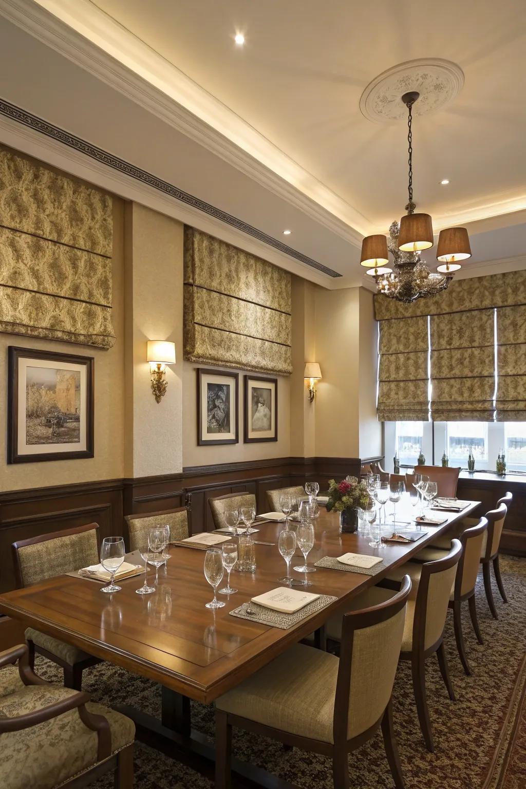 Roman shades introduce refinement to any area.