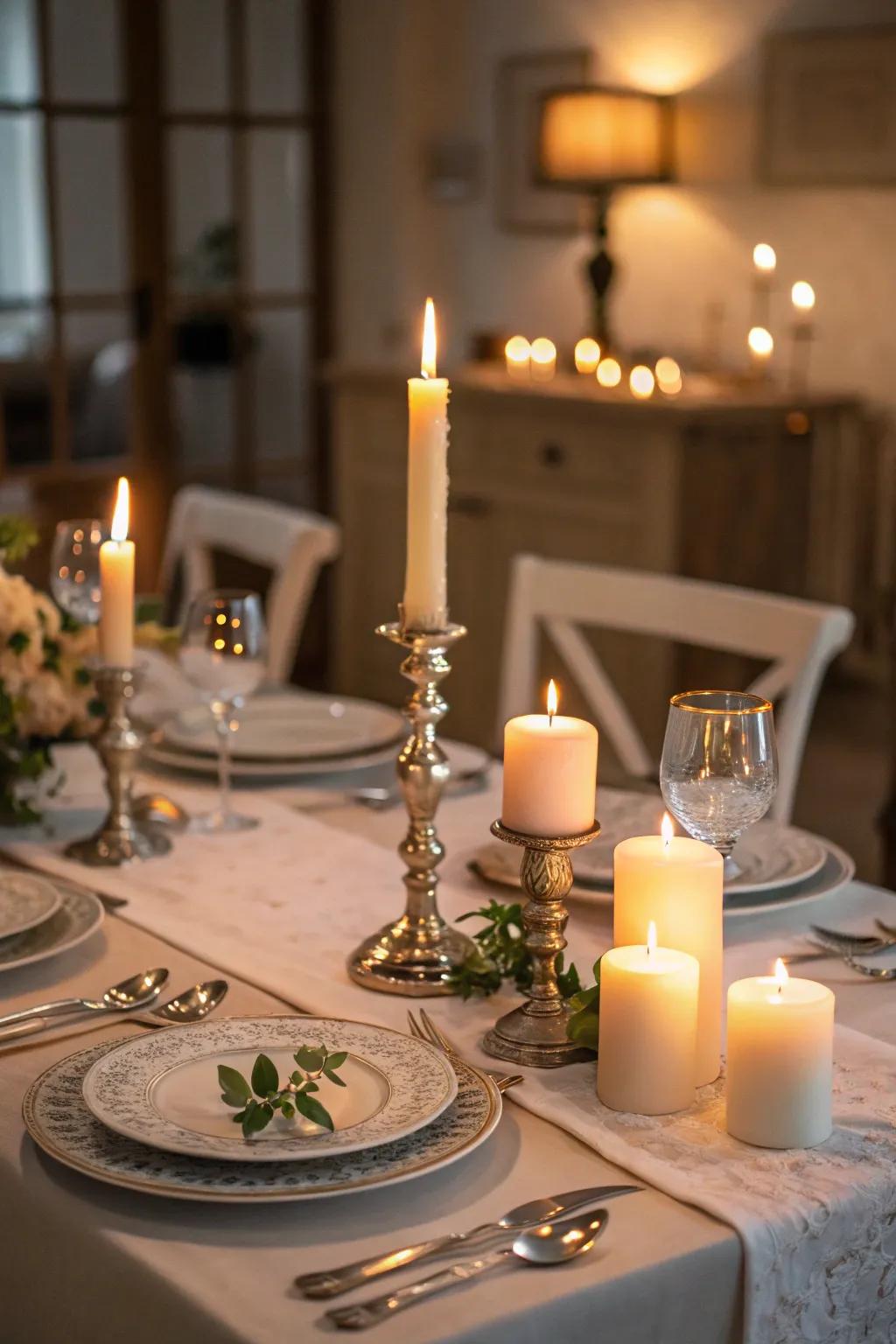 Candles create a warm and inviting ambiance.