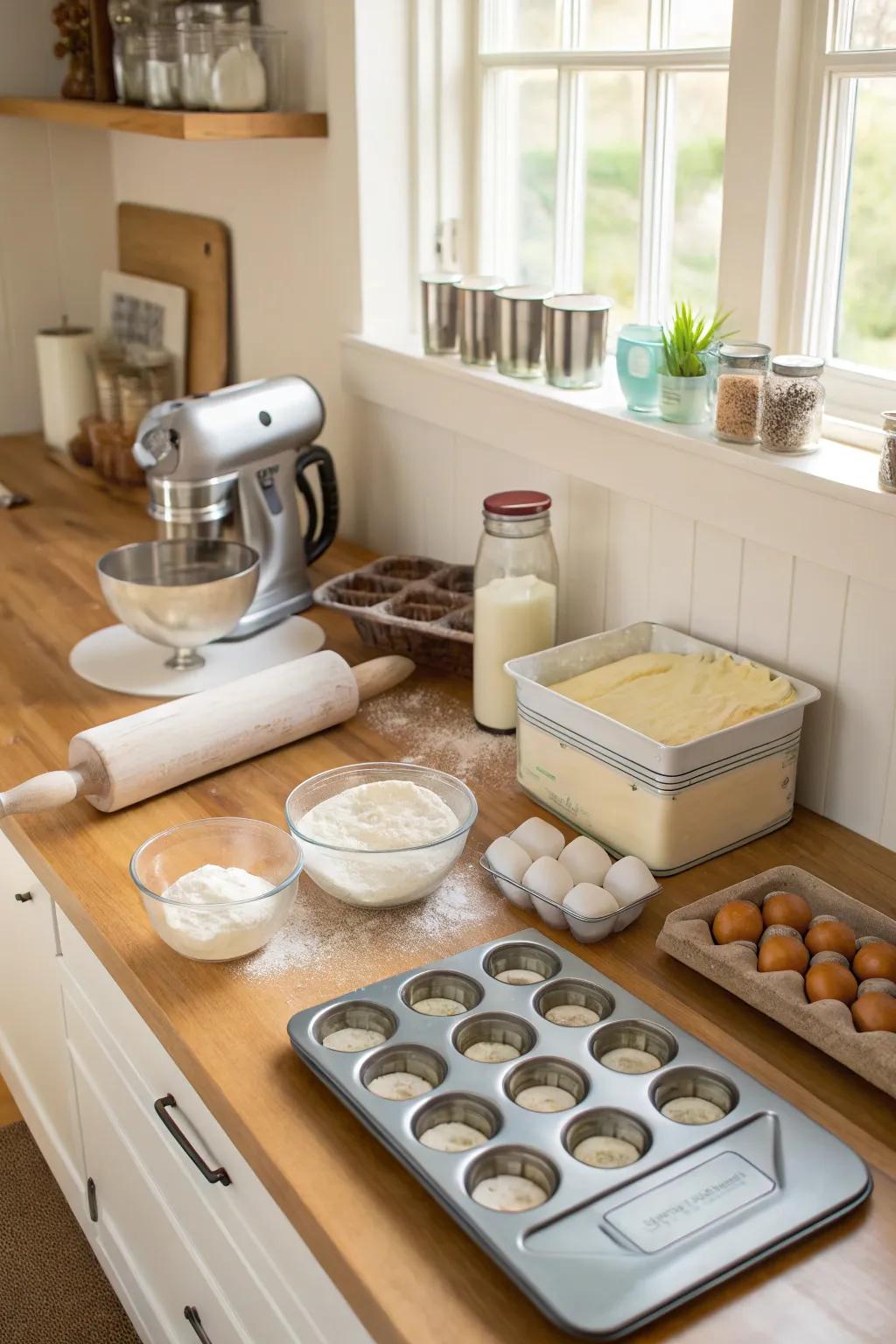 A dedicated baking zone enhances efficiency and enjoyment.