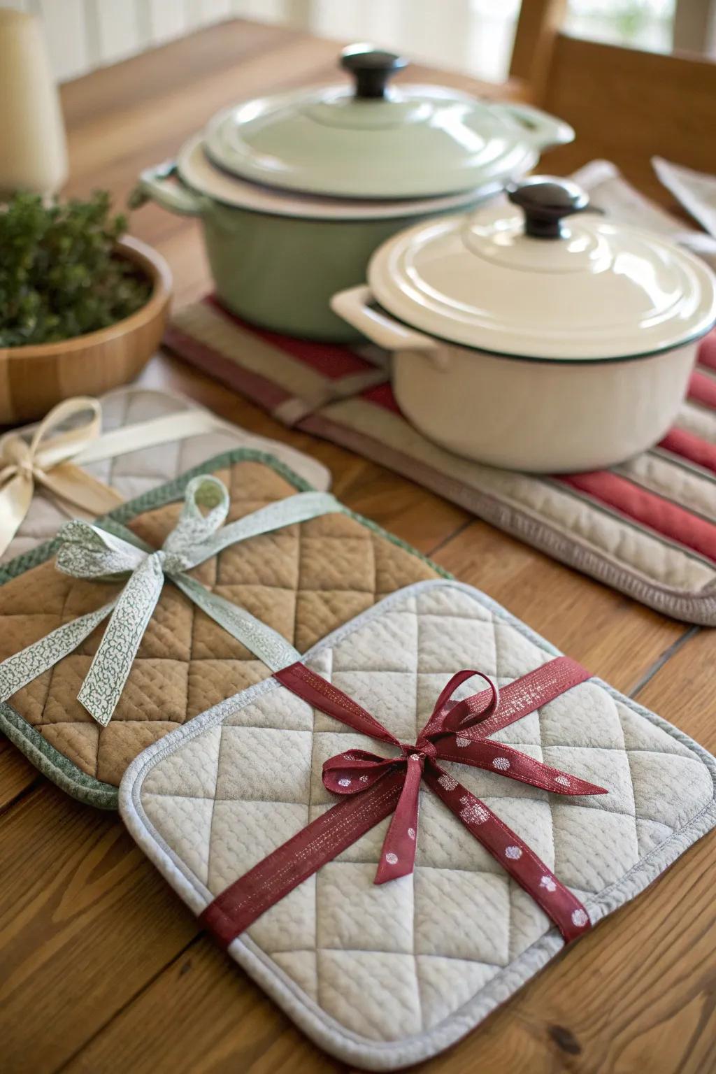 Handmade oven protectors make for endearing and useful presents.