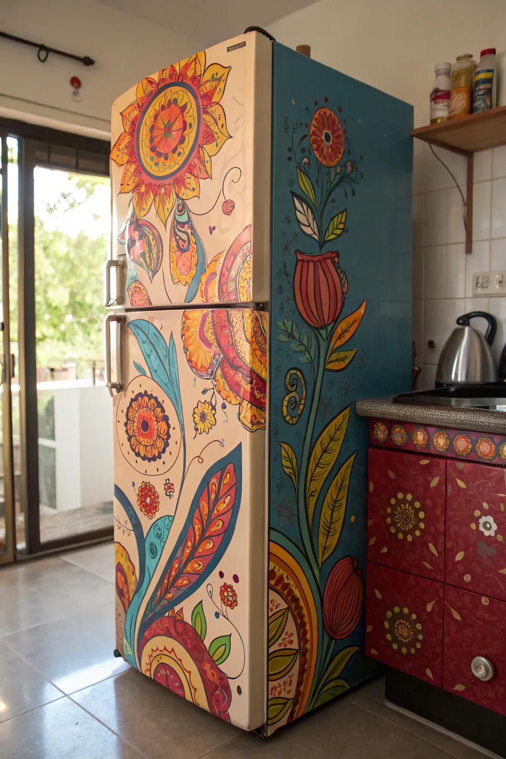 A 'chill-station' adorned with artistic decals, making a bold statement.