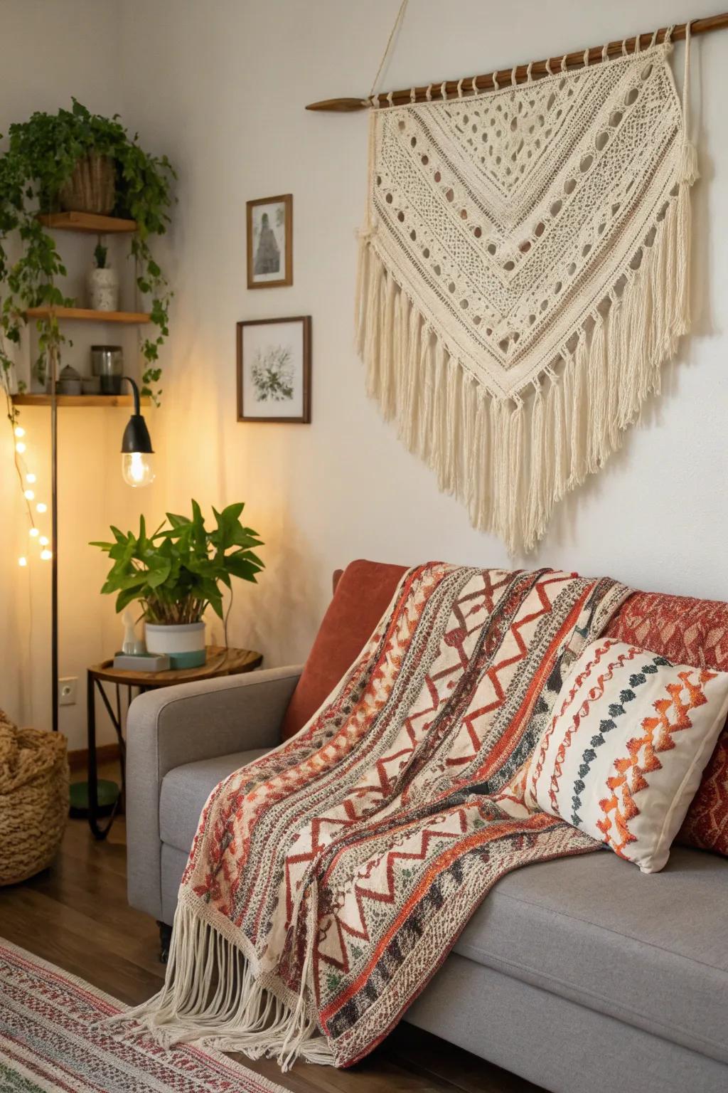 Bohemian elements add texture and a global feel.