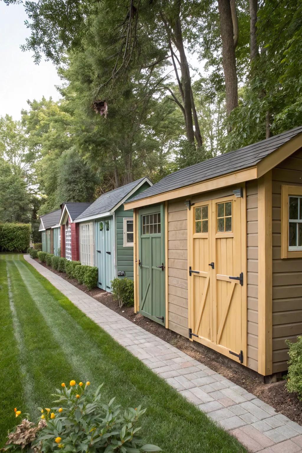 A cohesive design with a shed aligned parallel to the main house.