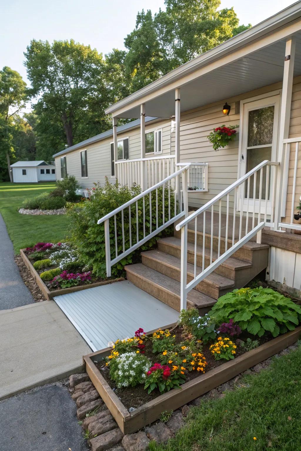 Approachability is paramount with thoughtfully designed stairways and slopes.