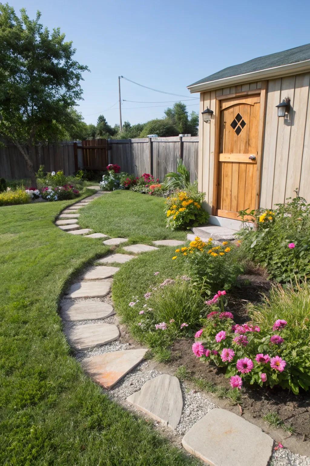 A playful pathway invites exploration.