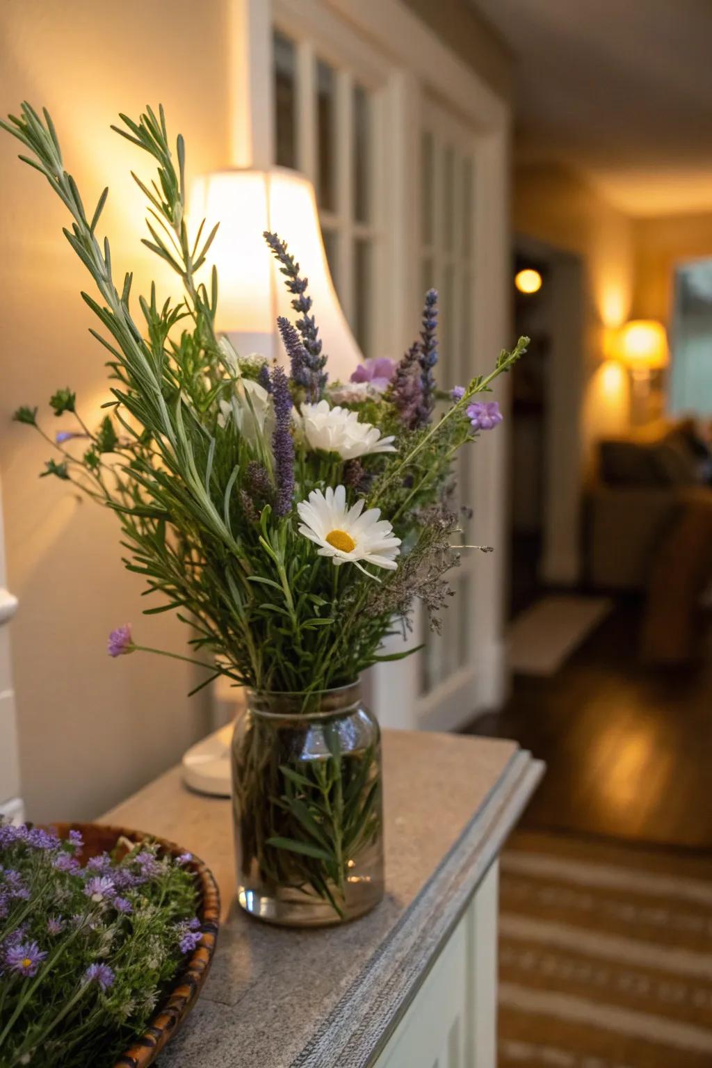 Spices and blossoms make a fragrant and welcoming entrance show.