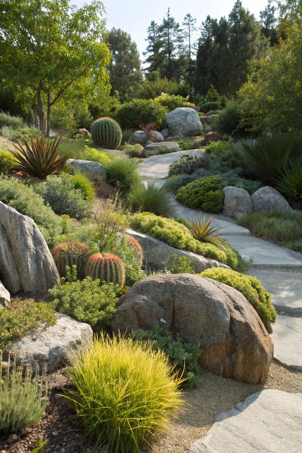 A tranquil rock scene showcasing natural beauty and strength.