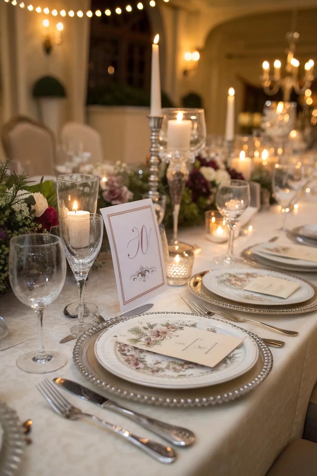 Personalized name cards show consideration for each guest.