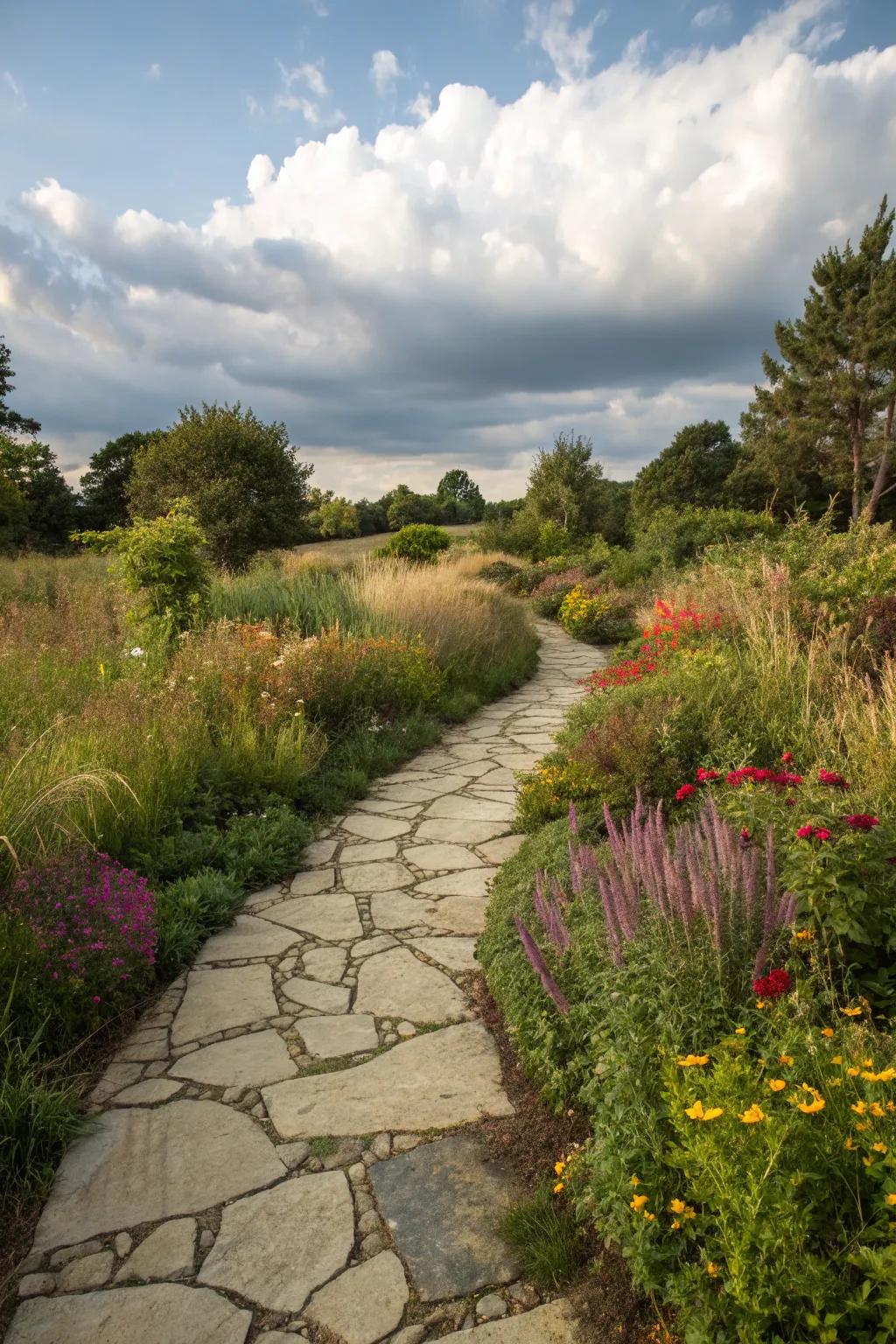 Flat stone routes merge effortlessly into their natural settings.
