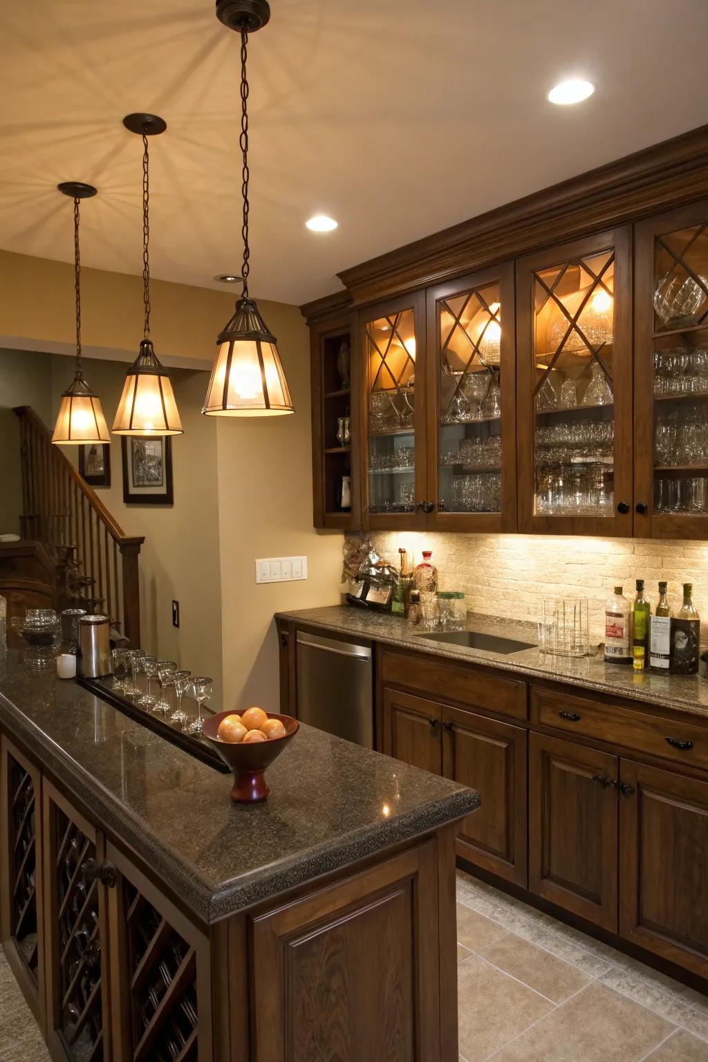 Establish ambiance through planned lighting.