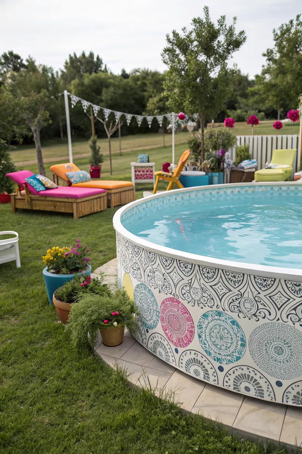 Express your style with unique decorative patterns around your pool.