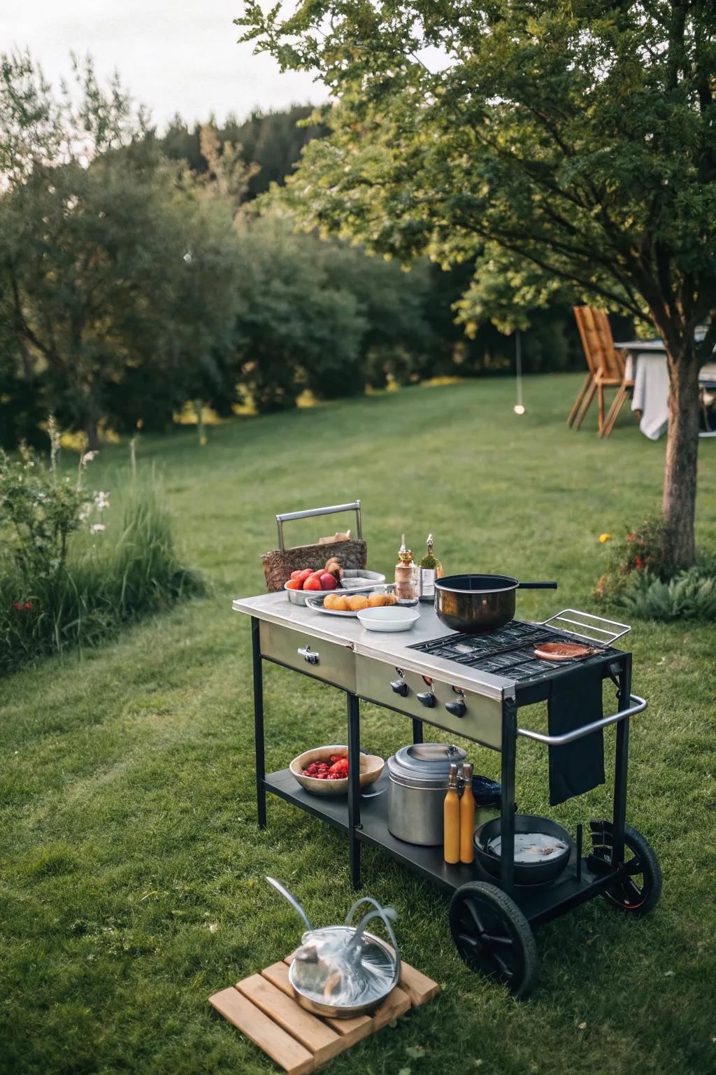 Enjoy the freedom to cook anywhere using a movable hub.