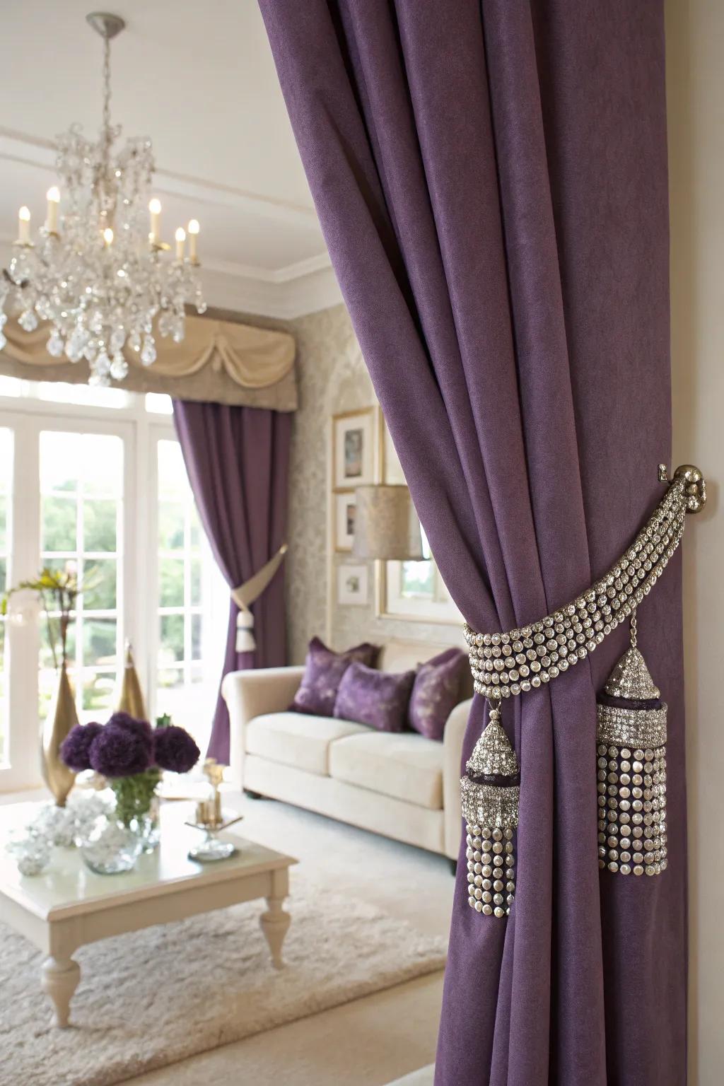 Drape fasteners that add a hint of drama.