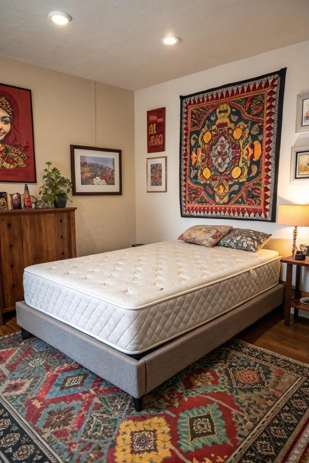 Artistic flair adds personality to your bedroom.