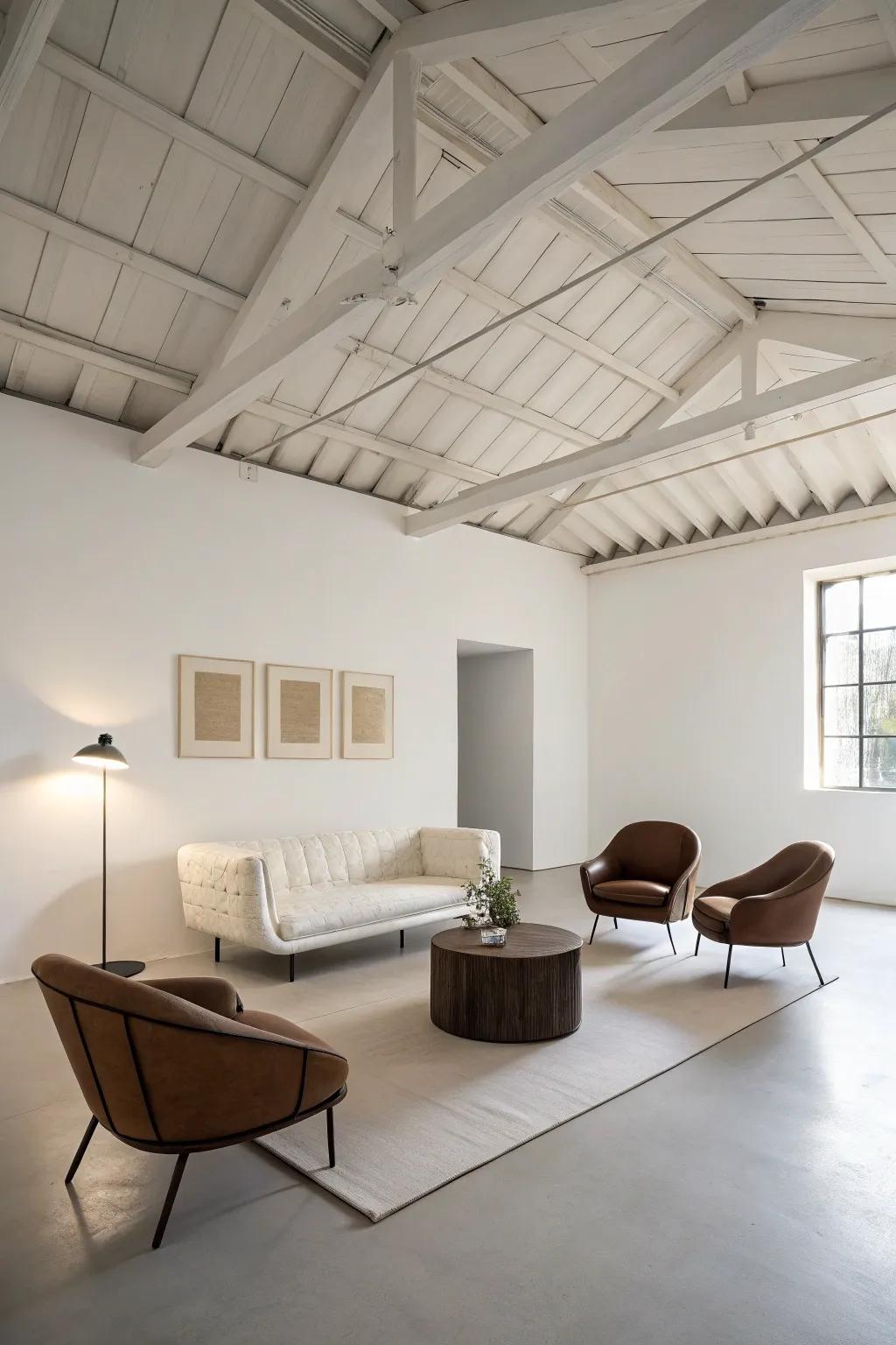 Achieve sleek elegance with minimalist ceiling designs.