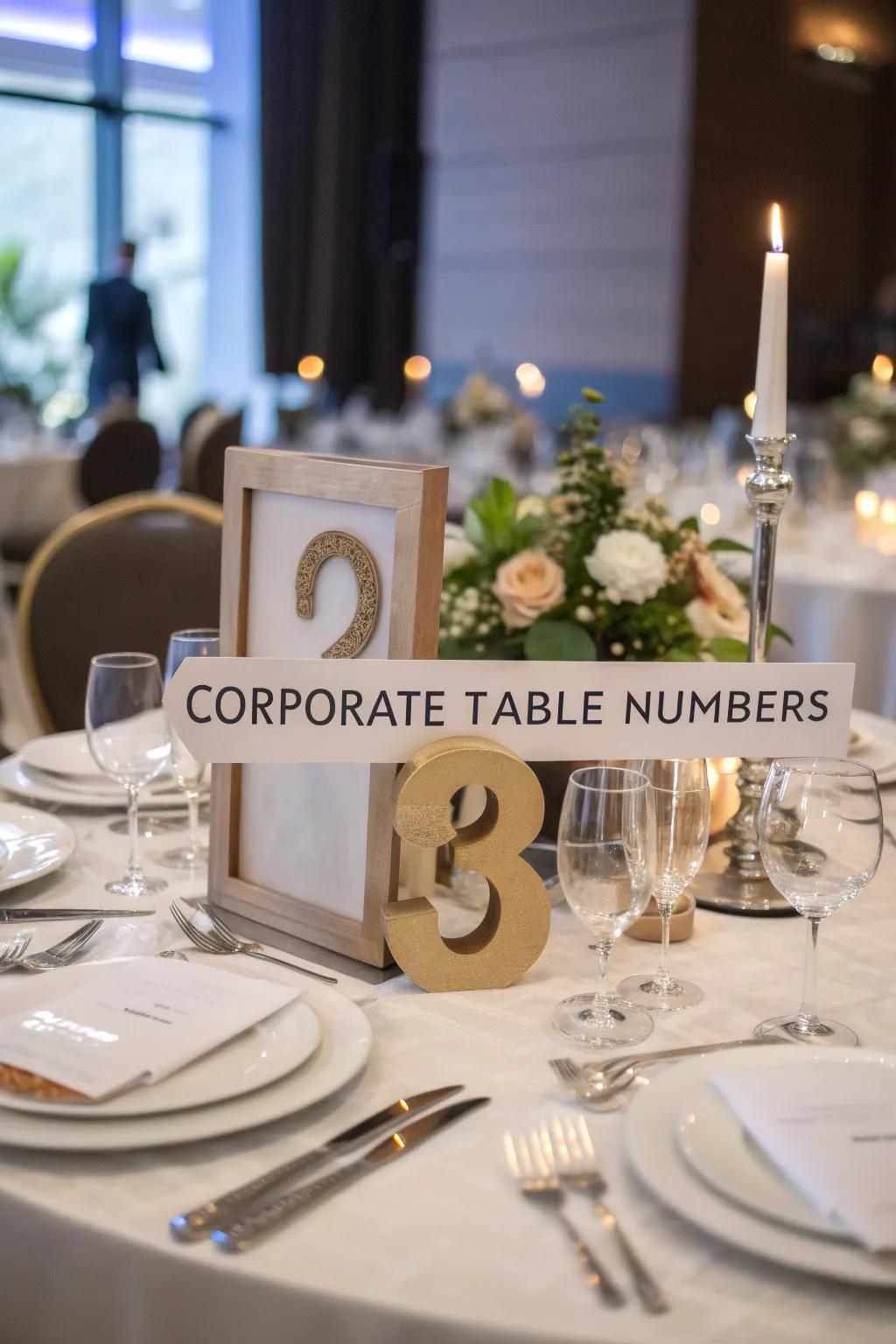 Creative table numbers adding style and organization.