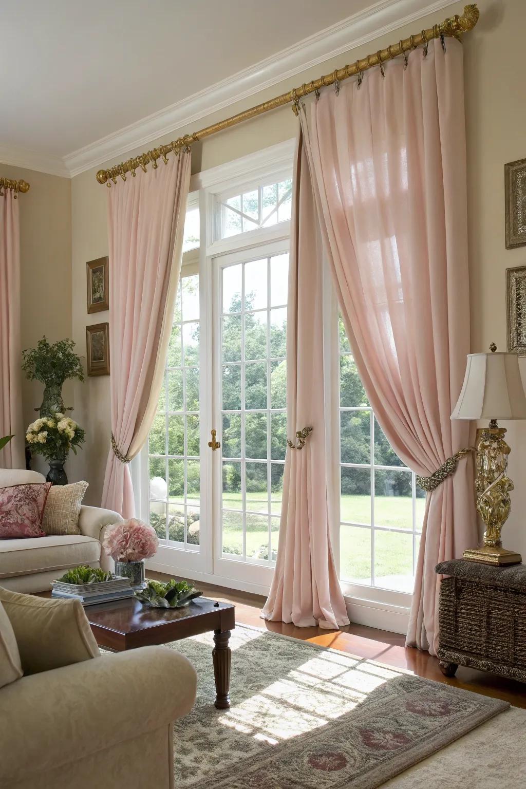 Creative tiebacks add personality to your curtains.